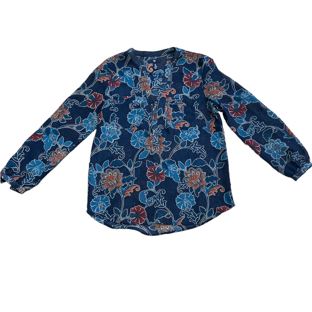 GAP blouse. Blue, red, orange. Size XS.